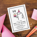 Search for funny 50th birthday invitations Black and white