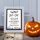 Search for trick or treat signs Black and white