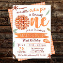 Search for pie birthday invitations Little cutie pie