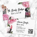 Search for watercolor flowers business cards Makeup artist