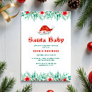 Search for winter greenery baby shower invitations Red and green