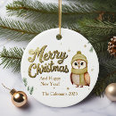 Search for owl christmas tree decorations Whimsical