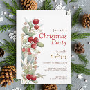 Search for red berries christmas invitations Christmas open house