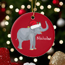 Search for elephant in santa hat christmas tree decorations Elephants
