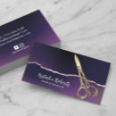 Search for purple and gold business cards Hair stylist