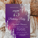 Search for silver 75th birthday invitations Glitter