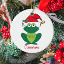 Search for cute frog christmas tree decorations Green