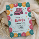 Search for rollerskate birthday invitations Rainbow