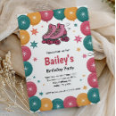 Search for rollerskate birthday invitations Rainbow