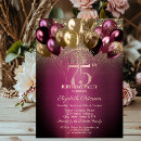 Search for red gold 75th birthday invitations Floral