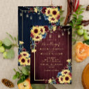 Search for sunflower and burgundy wedding invitations Watercolor