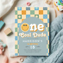 Search for one happy dude 1st birthday invitations Cute