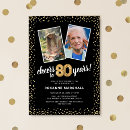 Search for happy 80th birthday invitations Glitter