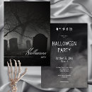 Search for cemetery halloween invitations Black and white