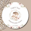Search for owl baby shower thank you stickers Rustic
