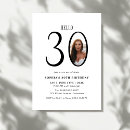 Search for black and white 30th birthday invitations Minimal