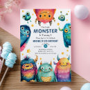 Search for our little monster birthday invitations Gender neutral