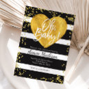 Search for black white and gold baby shower invitations Modern
