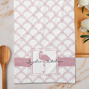 Search for pink flamingo pattern tea towels Retro