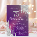 Search for silver 75th birthday invitations Glitter