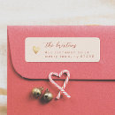 Search for gold heart return address labels Handwriting