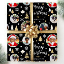Search for black with snowflakes wrapping paper Merry christmas
