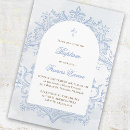 Search for vintage christening invitations Dusty blue