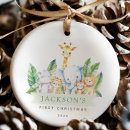 Search for safari animal christmas tree decorations Baby's first christmas