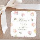 Search for bloom square stickers Girl baby shower