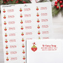 Search for red ornament return address labels Minimalist