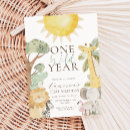 Search for one wild year invitations Safari animals