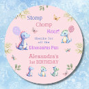 Search for dinosaur 1st birthday stickers Stomp chomp roar