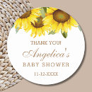 Search for yellow baby shower thank you stickers Sunflower