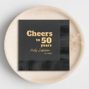 Search for cheers to 50 years napkins Typography