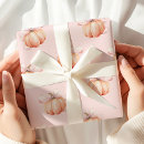 Search for pink pumpkin wrapping paper Watercolor