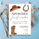 Search for my rodeo 1st birthday invitations Watercolor