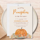 Search for little pumpkin on the way baby shower invitations Autumn