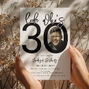 Search for simple 30th birthday invitations Black and white