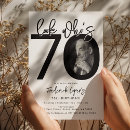 Search for look whos 70 invitations Black and white