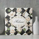 Search for black and white flower tiles Vintage