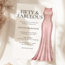 Search for pink glitter birthday invitations Fifty and fabulous