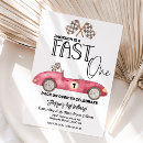 Search for red 1st birthday invitations Racing party