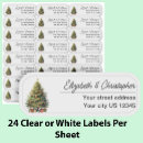 Search for glossy return address labels Transparent