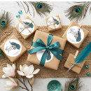 Search for teal peacock wedding stickers Elegant