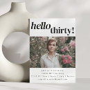 Search for fun 30th birthday invitations Black and white