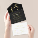 Search for dance 40th birthday invitations Black