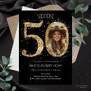 Search for surprise 50th birthday invitations Glitter