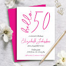 Search for hot pink black white invitations 50 year old