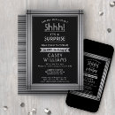 Search for black and grey birthday invitations For him