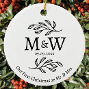 Search for first date christmas tree decorations Mr and mrs
